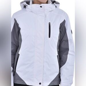 Swiss Alps Women's Snow/Ski Jacket in Bright Hydro White and Gray Women’s Large